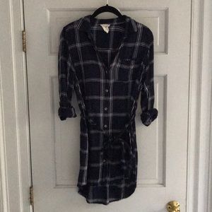 Plaid button down dress
